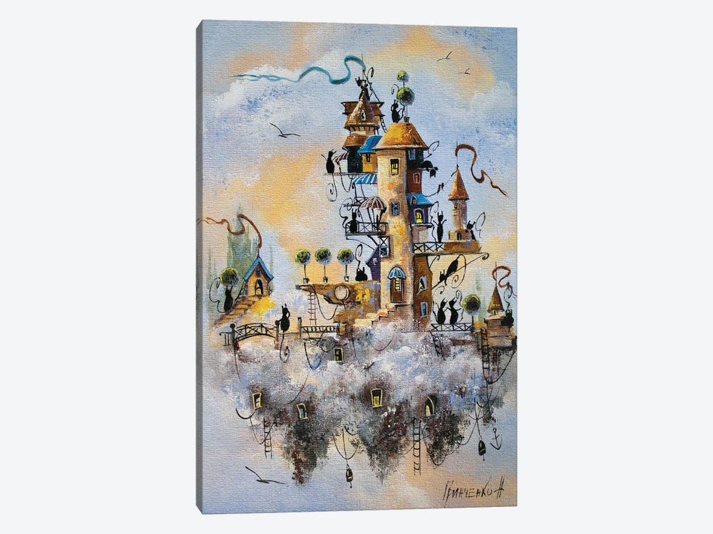City Of Cats In The Clouds by Natalia Grinchenko 1-piece Canvas Artwork