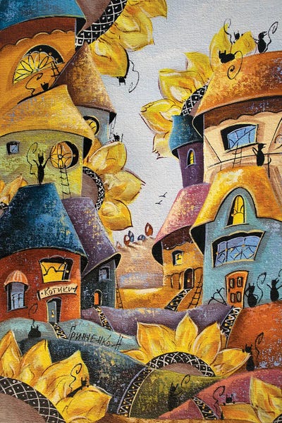 Fine Art Print: Golden Sunflower Day by Natalia Grinchenko