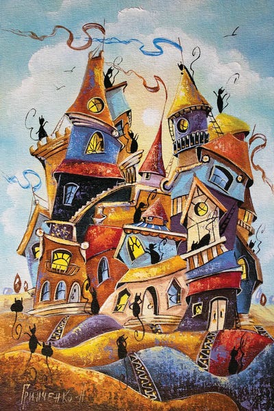 The Most Dancing City Of Cats by Natalia Grinchenko art print