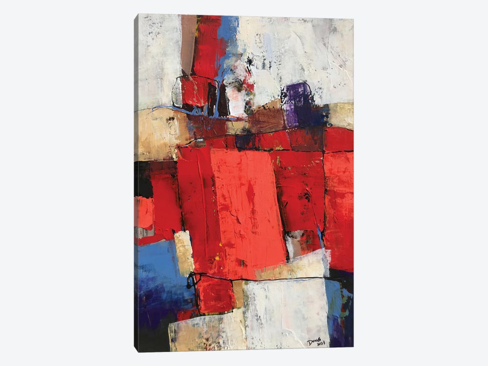 Stacked Red by Dong Su 1-piece Canvas Art Print