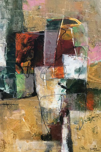 Effortless Earth Tone Abstracts: Ancient Legend Series V by Dong Su