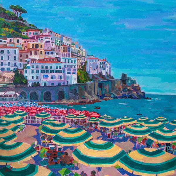 Large Coastal Art - Canvas Prints: Beachside Amalfi Italy by Heather Nagy