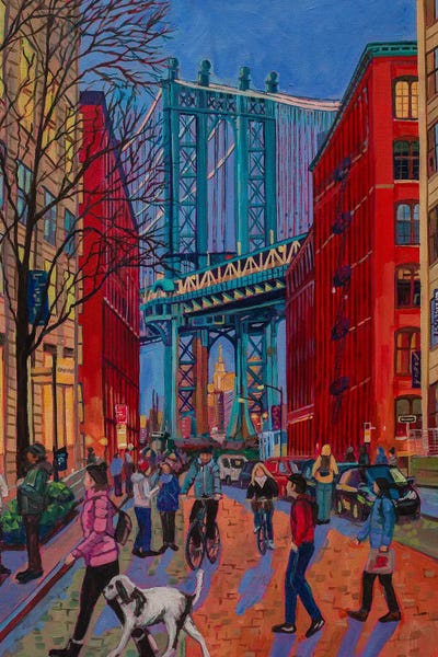 Contemporary Streetscapes: Empire Through Manhattan Bridge-Dumbo by Heather Nagy