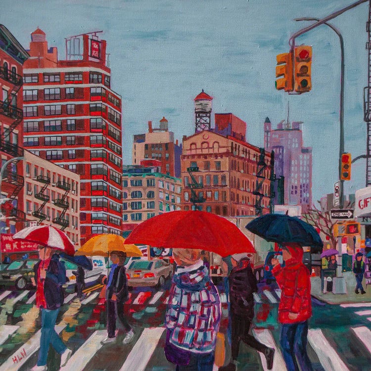 Rainy Day In Chinatown - NYC by Heather Nagy wall art