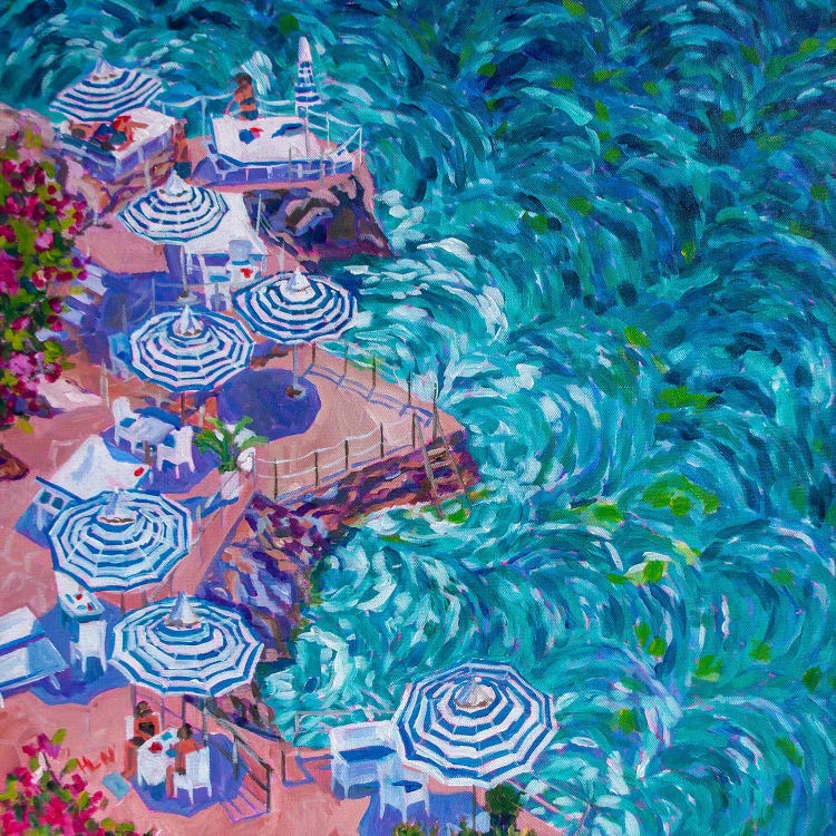 Umbrellas At La Scogliera, Positano