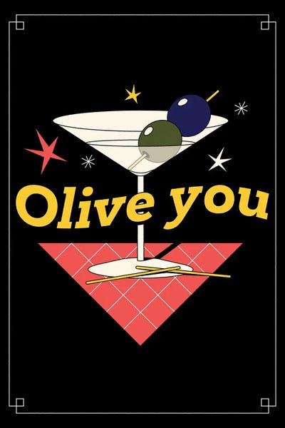 Martini: Olive You Black by Nora Gazzar