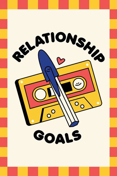 Media Formats: Relationship Goals Cassette Tape by Nora Gazzar