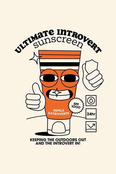 Ultimate Introvert Sunscreen by Nora Gazzar acrylic art print