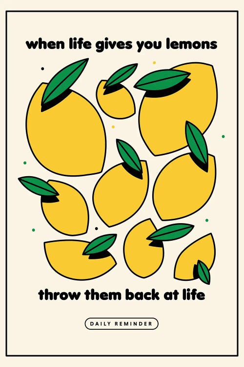 When Life Gives You Lemons Beige by Nora Gazzar wall art