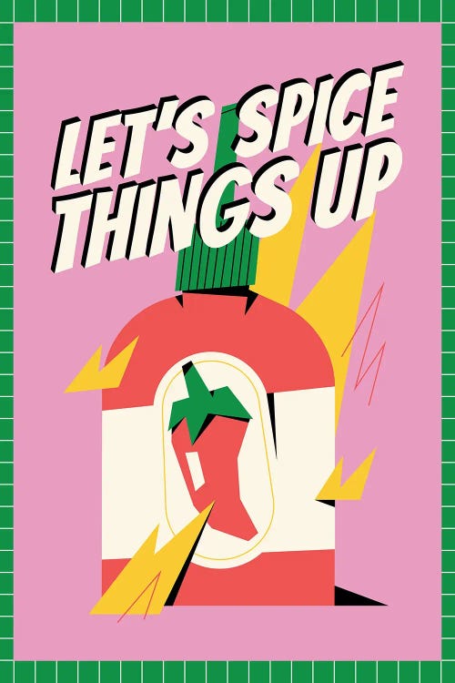 Let's Spice Things Up Pink by Nora Gazzar wall art