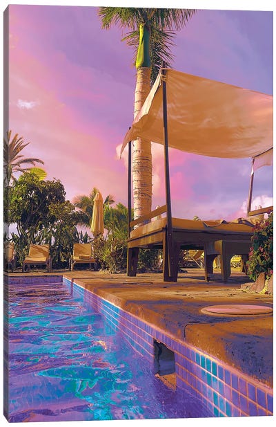 Poolside Pleasure Canvas Art Print - Tropics to the Max