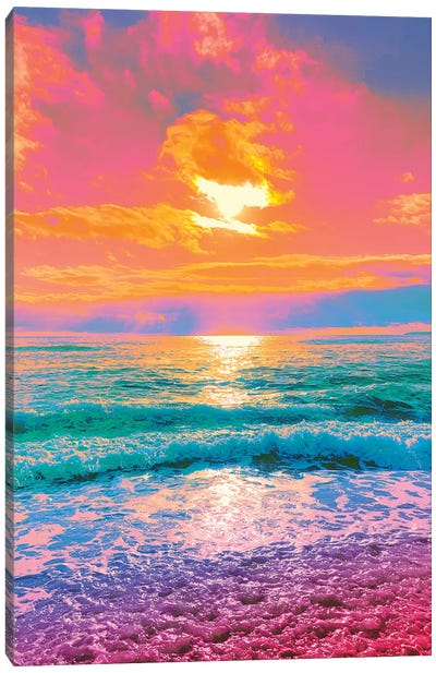 Catastrophic Beauty Canvas Art Print - Lake & Ocean Sunrise & Sunset Art