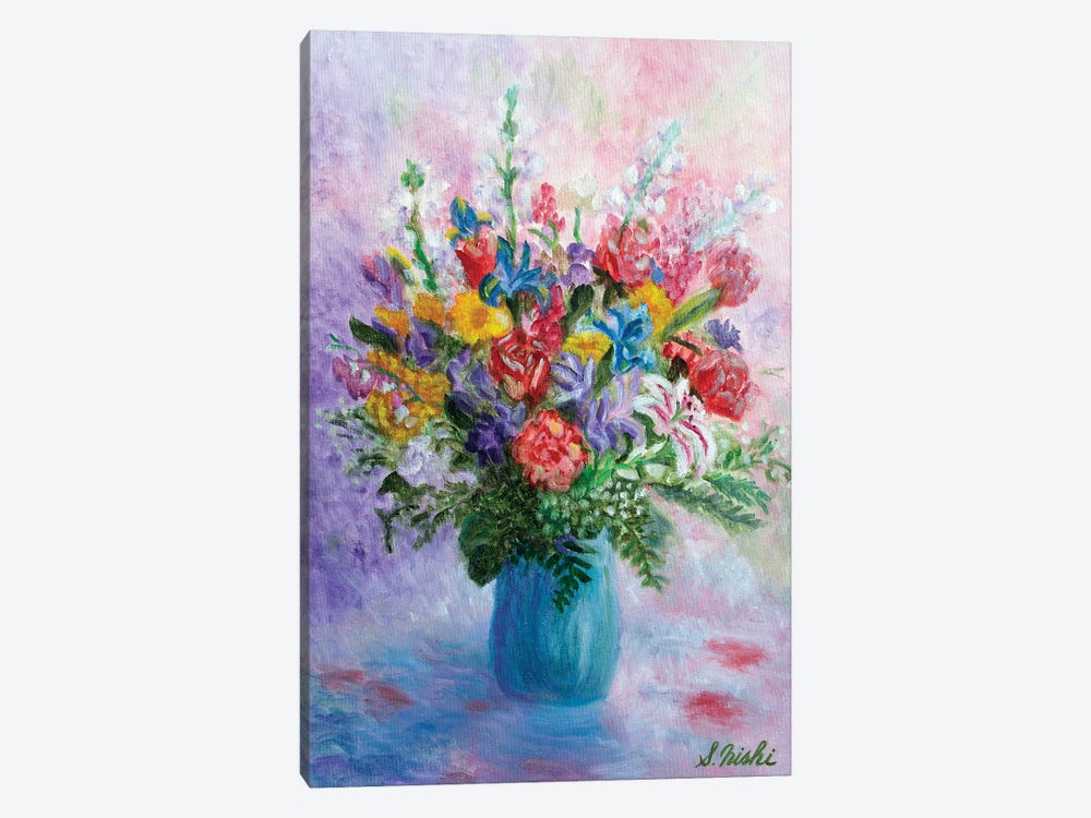 Happy Bouquet by Sam Nishi 1-piece Canvas Artwork