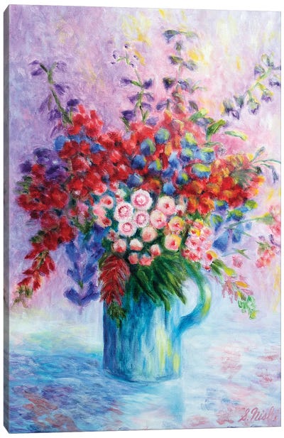 Quiet Bouquet Canvas Art Print - Current Day Impressionism Art