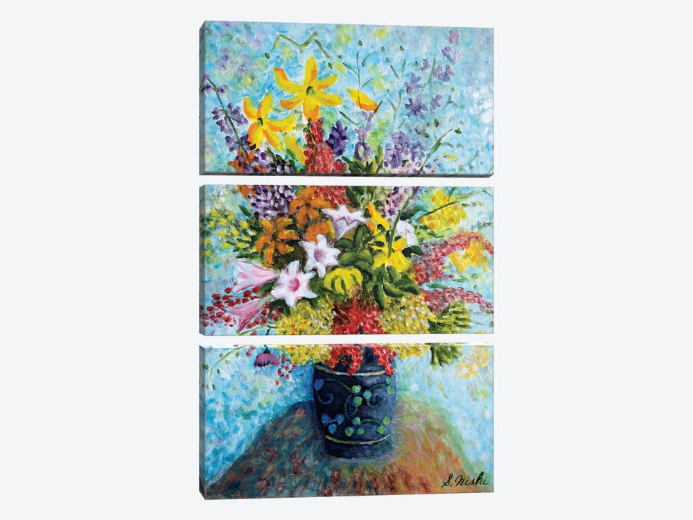 Unruly Bouquet by Sam Nishi 3-piece Canvas Artwork