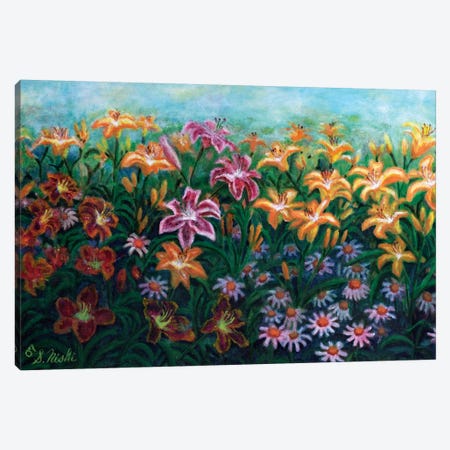 Sea Of Lilies Canvas Print #NHI35} by Sam Nishi Canvas Art