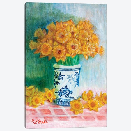 Daffodils Galore Canvas Print #NHI37} by Sam Nishi Canvas Art