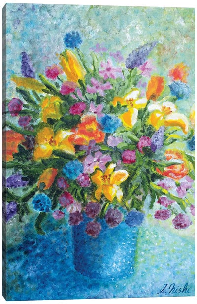 Colorful Bouquet Canvas Art Print - Sam Nishi
