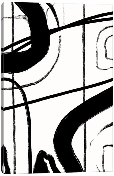 Intersecting Passage I Canvas Art Print - Black & White Patterns