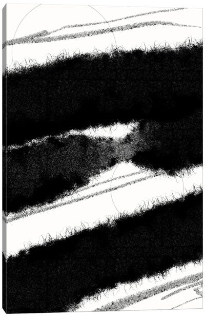 Swiping II Canvas Art Print - Black & White Patterns