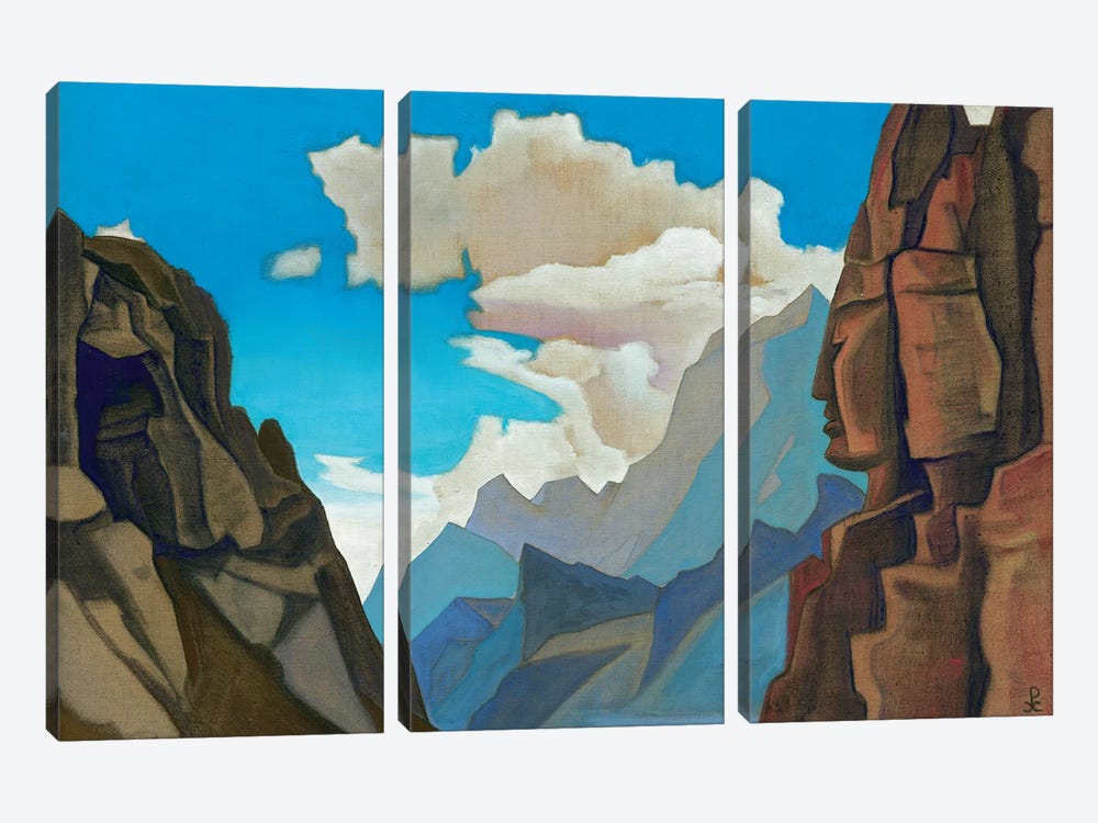 Great Spirit Of The Himalayas, 1934 by Nicholas Roerich 3-piece Canvas Print