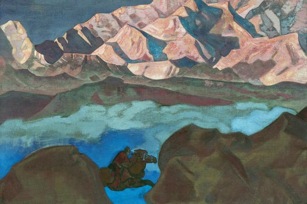 Nicholas Roerich: He Who Hastens, 'His Country' Series, 1924 by Nicholas Roerich