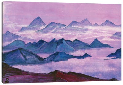 Himalayas, Album Leaf, 1934 Canvas Art Print - Nicholas Roerich