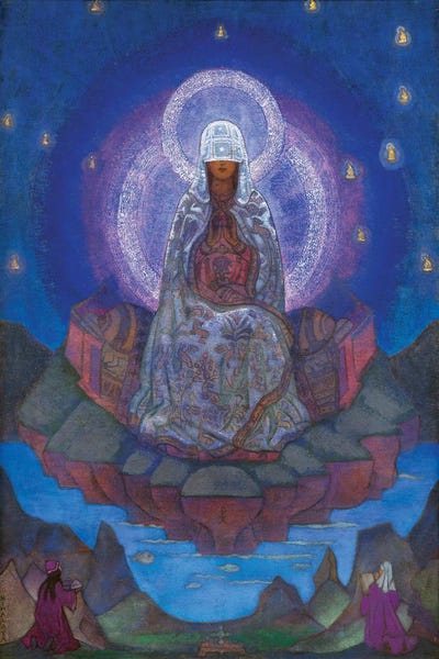 Azure Blue: Mother Of The World, 1924 by Nicholas Roerich