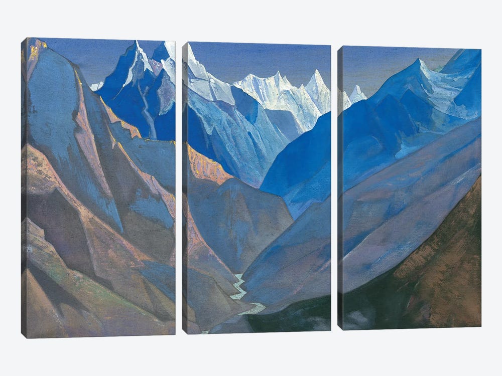 Mount 'M', 1931 by Nicholas Roerich 3-piece Canvas Art