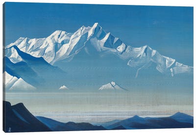 Mount Of Five Treasures , 'Holy Mountains' Series, 1933 Canvas Art Print - Snowy Mountain Art