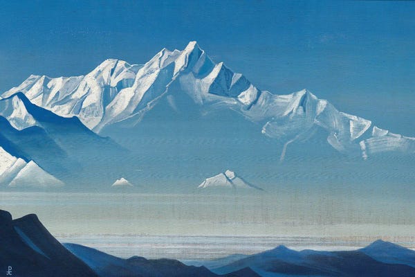 Snowy Mountains: Mount Of Five Treasures , 'Holy Mountains' Series, 1933 by Nicholas Roerich