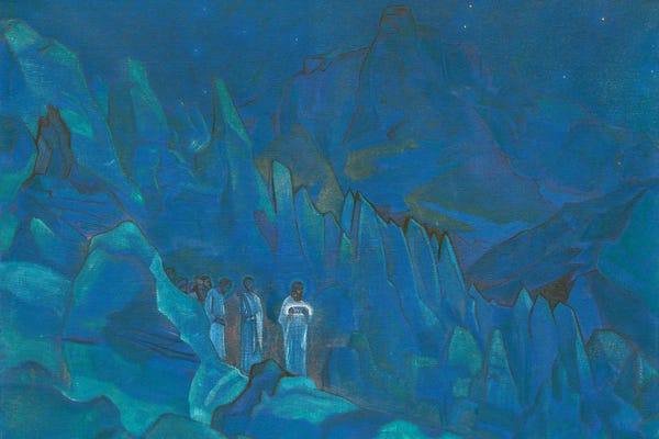 Nicholas Roerich: Burning Of Darkness, 'His Country' Series, 1924 by Nicholas Roerich