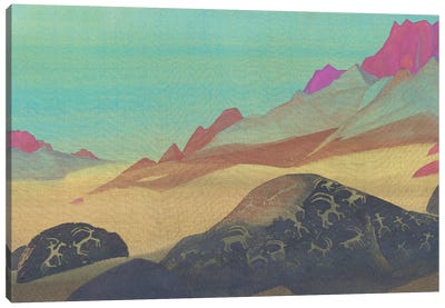 Rocks Of Ladakh, 1932 Canvas Art Print - Nicholas Roerich