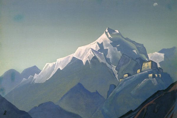 Snowy Mountains: Tibet: A Monastery, 1944 by Nicholas Roerich