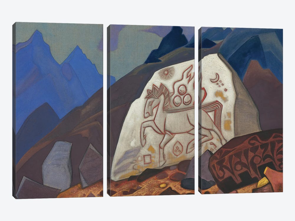 White Stone, 1933 by Nicholas Roerich 3-piece Canvas Wall Art