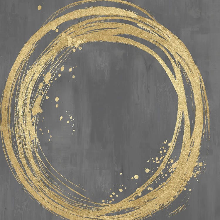 Circle Gold On Gray I by Natalie Harris wall art