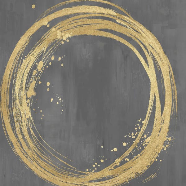 Natalie Harris: Circle Gold On Gray I by Natalie Harris