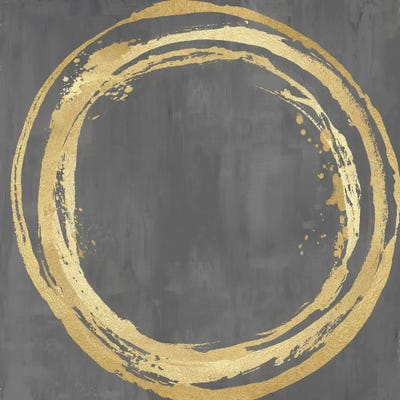 Circle Gold On Gray II by Natalie Harris canvas print