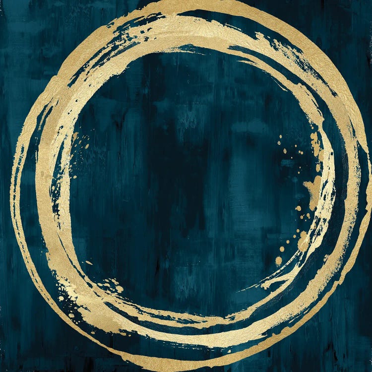 Circle Gold On Teal I