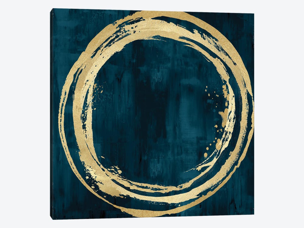 Circle Gold On Teal I by Natalie Harris 1-piece Canvas Art Print