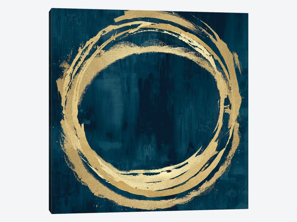 Circle Gold On Teal II by Natalie Harris 1-piece Canvas Art