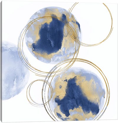Circular Blue And Gold I Canvas Art Print