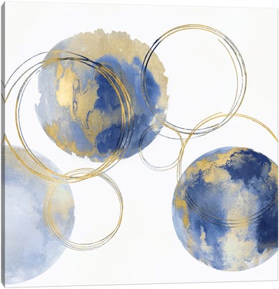 Circular Blue And Gold II Canvas Art Print