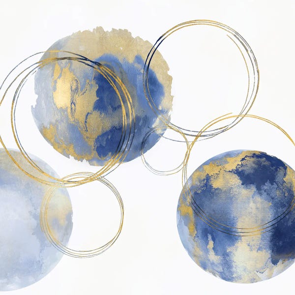 Natalie Harris: Circular Blue And Gold II by Natalie Harris