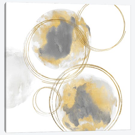 Circular Gray And Gold I Canvas Print #NHS27} by Natalie Harris Art Print