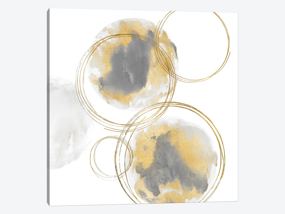 Circular Gray And Gold I by Natalie Harris 1-piece Canvas Artwork