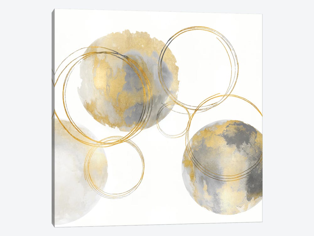 Circular Gray And Gold II by Natalie Harris 1-piece Canvas Art Print