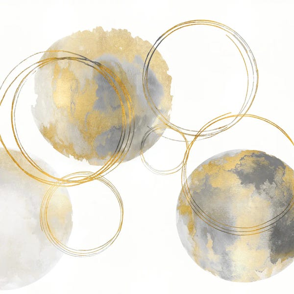 Natalie Harris: Circular Gray And Gold II by Natalie Harris