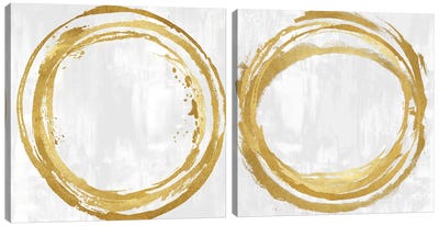 Circle Gold Diptych Canvas Art Print