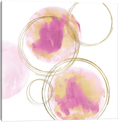 Circular Pink And Gold I Canvas Art Print